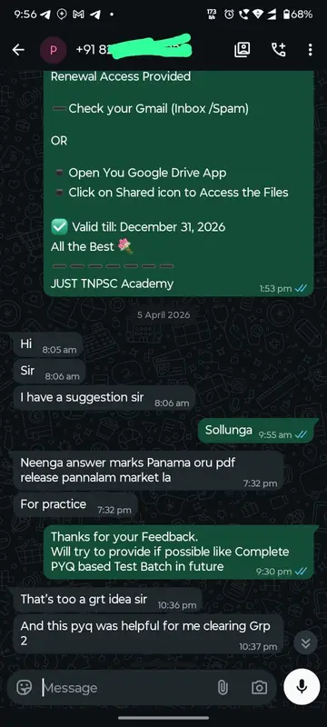 WhatsApp Review Candidate Feedback 10